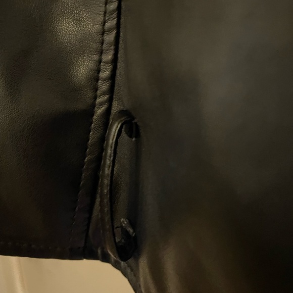 Plus Black Faux Leather Zip Detail Biker Jacket size 22(3x) - Picture 8 of 12